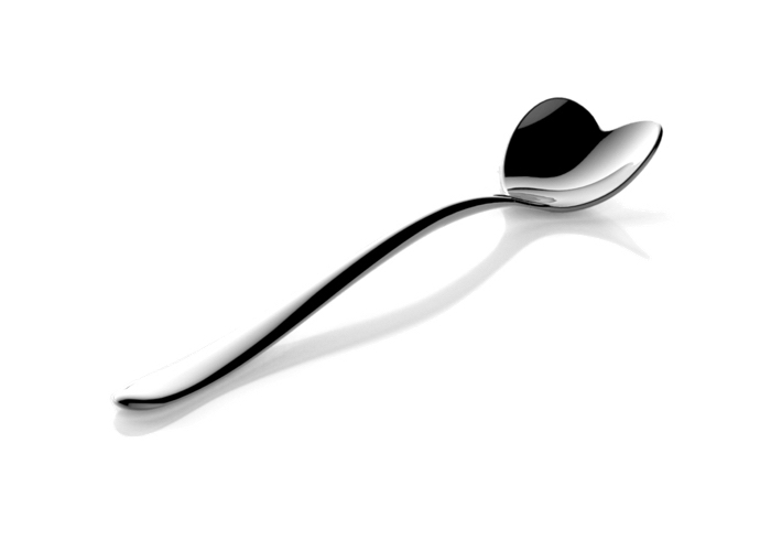 heart shaped stainless steel tea spoon