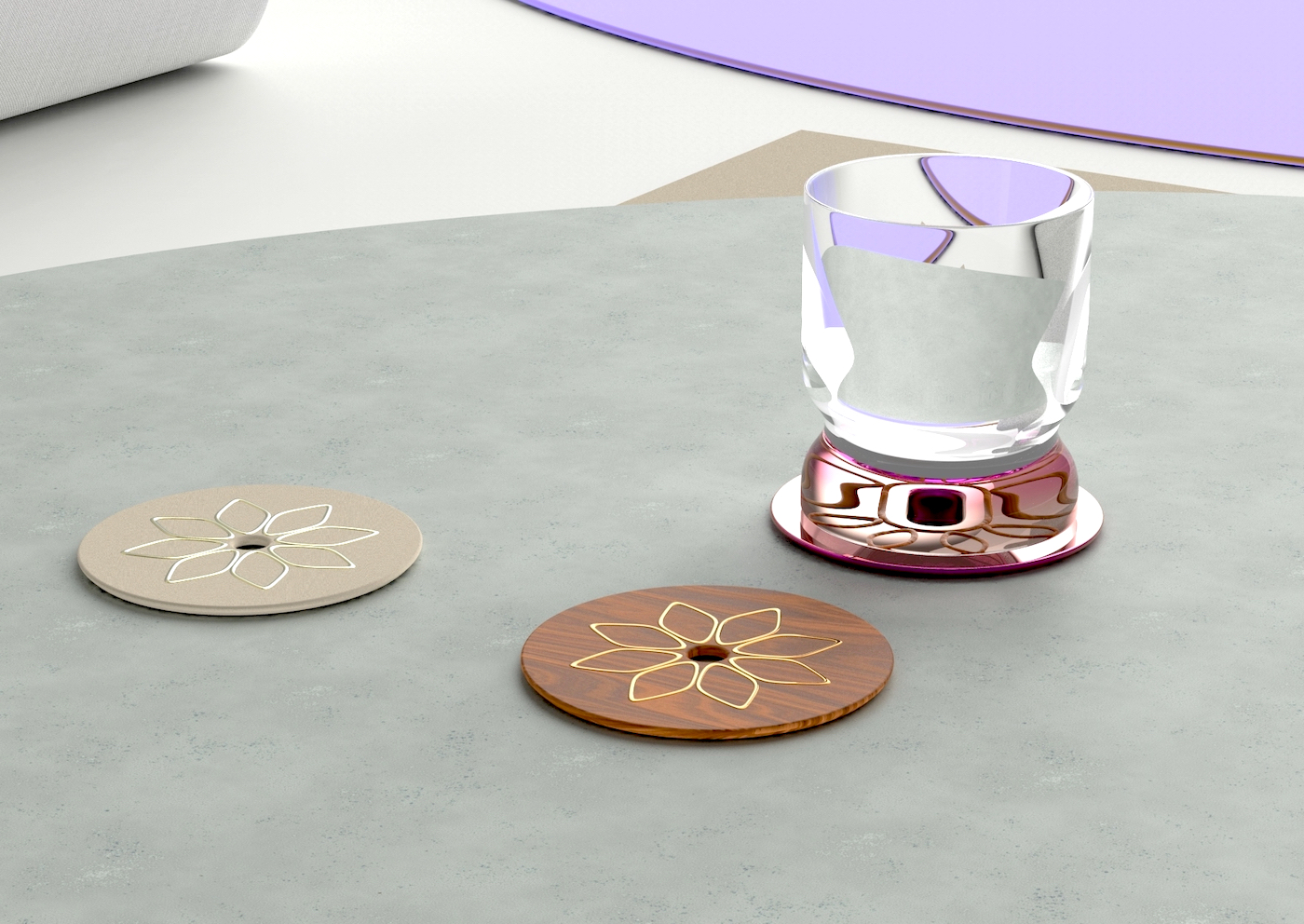 living glass coaster