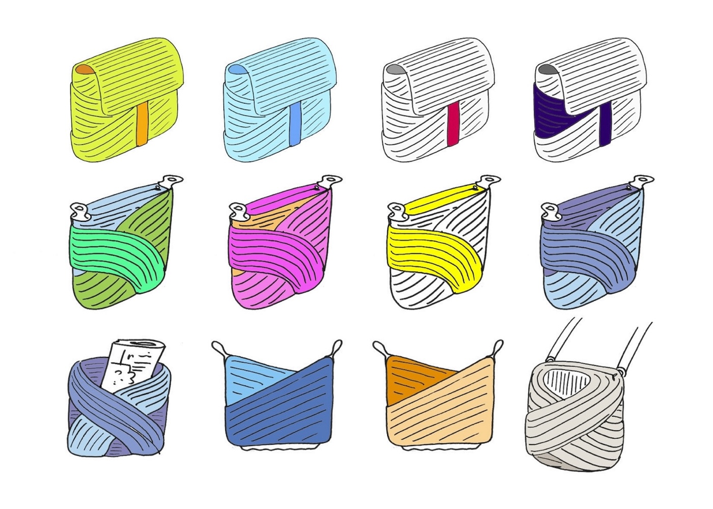 progetto borse e colori, basic size.