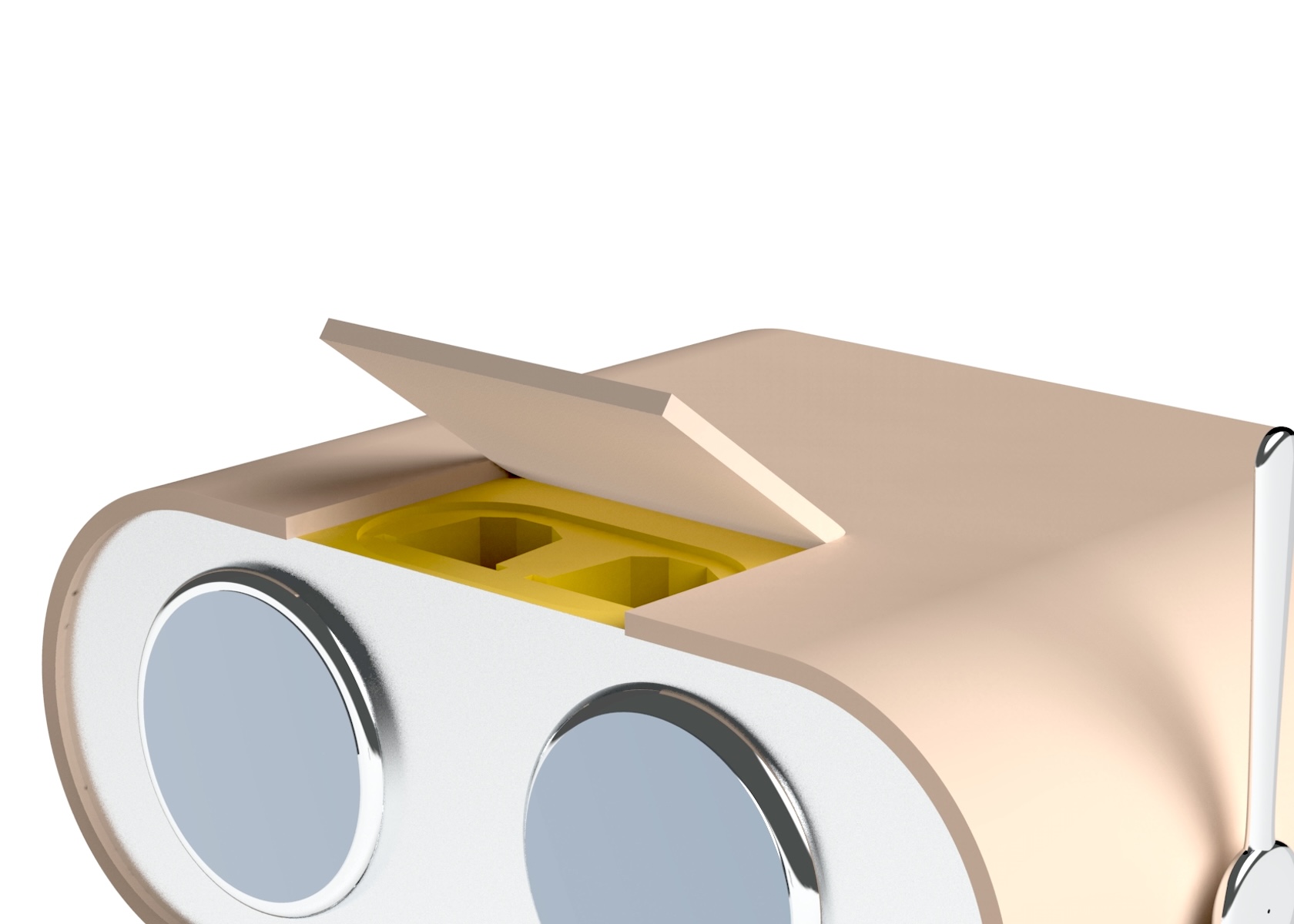 detail, lid to espresso capsules housing.