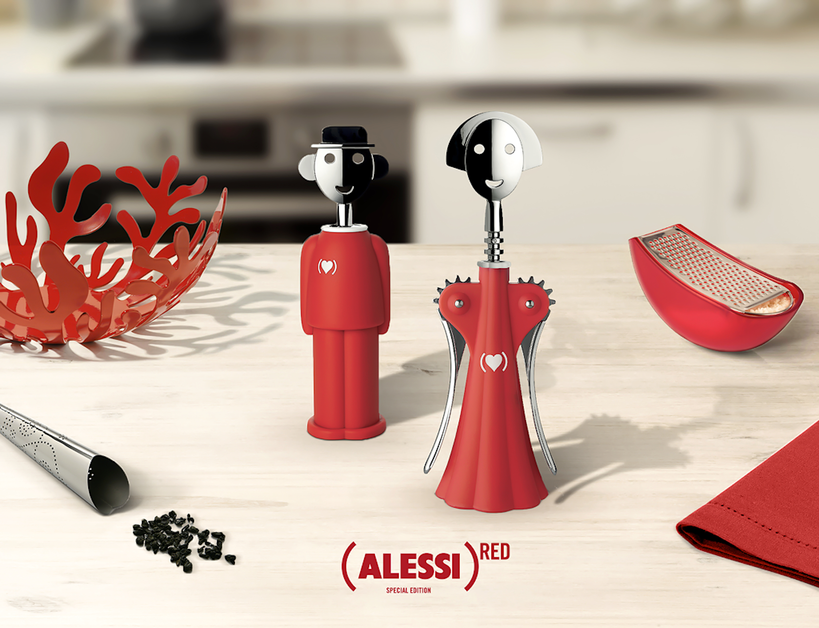 Alessi's products for the (RED) no profit collection. Set image.