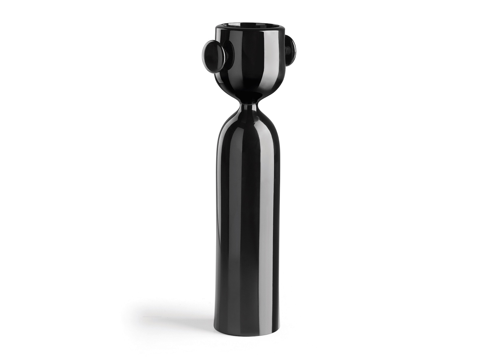 black tall vase lacquered