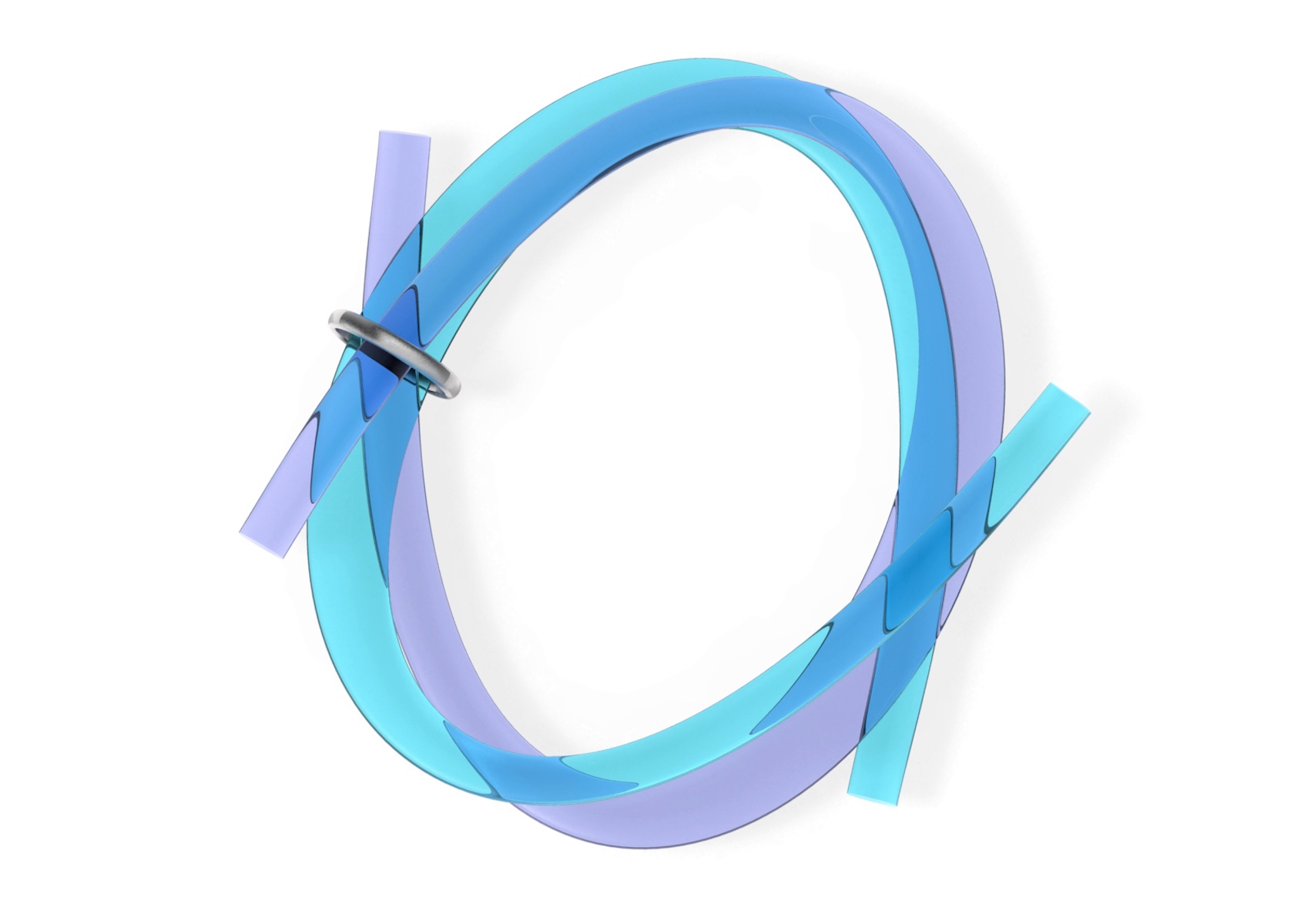 Doppio girocollo plastica trasparente viola e blu